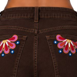Womens Brown Floral Printed Denim <b>Shorts</b> <b>High</b> <b>Waist</b> Casual Summer <b>Jean</b> <b>Shorts</b> Custom Embroidered Fashion OEM Manufacturer - Product Image 6