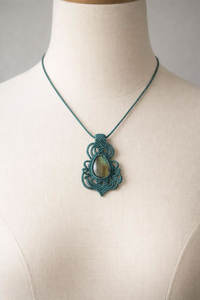 Collares de Macramé Hechos a Mano con Aleación de Zinc, Cadenas con Forma de Bola de Buda, Piedra Brillante, Joyería Curativa Ajustable, Venta al Por Mayor - Product Image 4