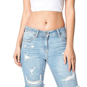 Shorts de mezclilla para mujer de diseño personalizado, de cintura alta, rasgados, estilo vintage, precio al por mayor, shorts de mezclilla rasgados a la moda para mujer, personalizados - Product Image 3