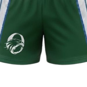Men Green White Sublimated Netball Jersey Shorts Set Polyester <b>Athletic</b> Team Uniform Side Stripe Panel Sports Wear Training - Product Image 6