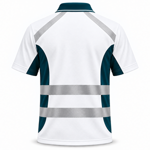 Camiseta Polo de Trabajo Personalizada con Logotipo para Hombre, Cinta Reflectante, Manga Corta, Cuello de Dos Tonos, Ropa de Trabajo, Uniforme Industrial para Almacenes y Construcción - Product Image 2