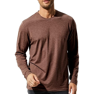T-shirt à manches longues pour homme en coton, décontracté, uni, confortable pour tous les jours - Product Image 1