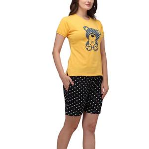 Conjunto corto para mujer hecho de algodón 100% transpirable, perfecto para el gimnasio, fitness y uso casual de verano. - Product Image 2