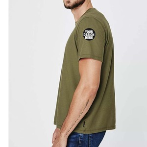 เสื้อยืดคอตตอนหวีคุณภาพสูง 145GSM ทรงปกติ พิมพ์ลายโลโก้แบบ DTG เสื้อยืดเปล่าเนื้อเบา เสื้อยืดผู้ชาย - Product Image 1