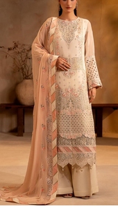 Traje Anarkali largo hasta el suelo con bordado de melocotón, estilo indio pakistaní, Shalwar Kameez, vestido de fiesta nupcial - Product Image 4