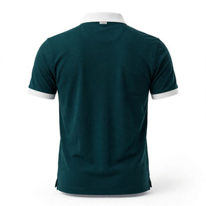 Polo de Manga Corta para Hombre, Color Personalizado, Tela Oxford de Color Sólido, Cuello en Contraste, Transpirable, Corte Regular, Ropa Casual - Product Image 2