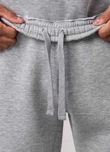 Conjunto de Pantalones Deportivos Rectos para Hombre, Color Gris Vintage, Lavado Ácido, Cierre con Cordón, Transpirables, de Lino/Algodón, para Otoño - Product Image 4