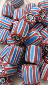 Wholesale Fancy Glass Chevron Beads Red Green Blue Yellow Black White Mix <b>Big</b> Size Kalinga Bulk - Product Image 5