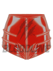 Pantalones cortos negros para hombre, con revestimiento de PU, cintura alta, cierre de cremallera y bolsillos, estilo gótico - Product Image 5