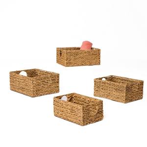 Ensemble de paniers en osier en jacinthe d'eau naturelle vintage écologique tendance pour la crèche, la lessive, l'organisation de la maison, commande en gros - Product Image 2