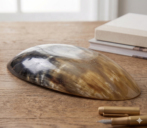 Bol à salade et à fruits vintage en corne de buffle sculptée, vaisselle indienne en corne, idéal pour les cadeaux d'affaires - Product Image 6