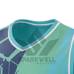 Maillot de basket personnalisé Sparkwell, débardeur en mesh sublimé, unisexe adulte, respirant, imprimé géométrique, toutes saisons - Product Image 2