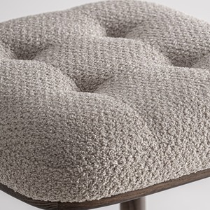 Tabouret de bar élégant en teck massif avec revêtement en tissu, chaise de bar de luxe pour café moderne, restaurant et cuisine à domicile - Product Image 4