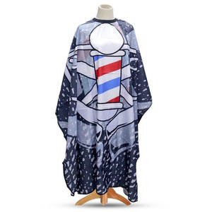 Capa de Peluquería con Estampado de Poste de Barbería, Poliéster Antiadherente, Protección para el Cabello, 140cm X 160cm - Product Image 1