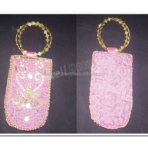 Sac à téléphone portable élégant brodé, sacoche pour téléphone portable, pochette élégante faite à la main, bandoulière réglable pour femmes - Product Image 4