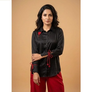<b>Women</b> Cotton Casual <b>Shirt</b> Comfortable Breathable <b>Shirts</b> with Fancy Collar for Everyday Wear Wholesale Manufacturer India - Product Image 1