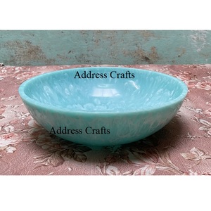 Unique Swirl Resin Serving Bowl For Wedding Housewarming Gifts Tableware Food Safe BPA Free Resin Round Fruit Bowl Everyday Use - Product Image 4