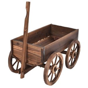 Support de pot de fleurs sur roulettes en bois pour pots et jardinières d'extérieur - Product Image 1