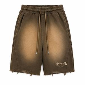 Pantalones Cortos Deportivos Casuales para Hombre, con Cintura Elástica y Cordón Ajustable, con Bajo Desgastado, para Verano - Product Image 1