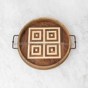 Best Quality <b>Wooden</b> Bone Inlay Serving Tray by CRAFT ASCENT <b>for</b> <b>Table</b> Top Decoration <b>for</b> Special Eid & Ramadan - Product Image 6