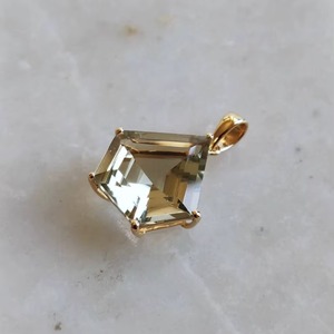 Pendentif en Quartz fumé naturel, coupe pentagonale, or 14K, 16x16MM, bijoux en or fins à la mode pour femmes, bijoux en pierres précieuses véritables - Product Image 3