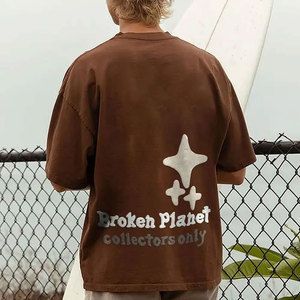 T-shirt Homme Oversize à Épaules Tombantes Personnalisé avec Impression 3D en Mousse et Coutures Contrastantes – Grandes Tailles – Vente en Gros - Product Image 6