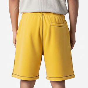 High Quality Polyester/Cotton Men's Jogging Shorts Heavy Cotton Fabric Solid Color Sweat Wear Hip Hop Casual <b>Elastic</b> Shorts - Product Image 2