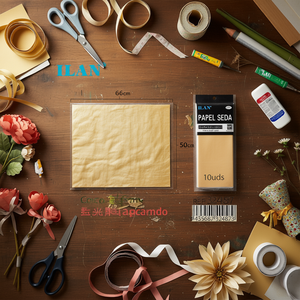 Carta velina Iln 50x66 cm oro nacarato per lavori artigianali - Product Image 2