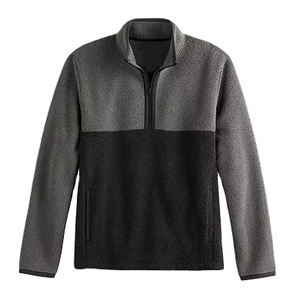 Sweat-shirt à col zippé pour homme, bleu gris, manches longues, couleur unie, décontracté, tricoté, en spandex/nylon, fermeture éclair - Product Image 6