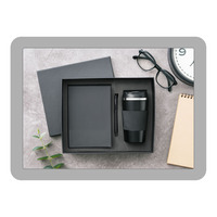 Ensemble cadeau promotionnel en cuir PU écologique avec logo personnalisé, impression en relief personnalisée, comprenant un carnet et un porte-clés