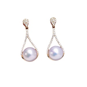 Pendientes de Perlas de Agua Dulce Blancas de 9-10 mm, Plata de Ley S925, para Mujer, Luz Intensa, Ligeras Imperfecciones, Edición Coreana - Product Image 5