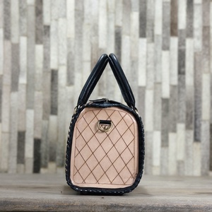 2026 Newly Arrive High Quality Antique Design Hand <b>Tooling</b> Lightweight Genuine <b>Leather</b> Women's Mini Speedy Duffle Bag - Product Image 3