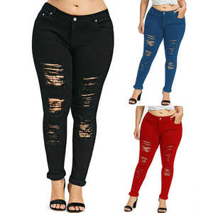 Jean en denim stretch taille mi-haute pour femme, coupe crayon, grande taille, style décontracté, imprimé léopard, avec ceinture, tendance et très demandé - Product Image 1