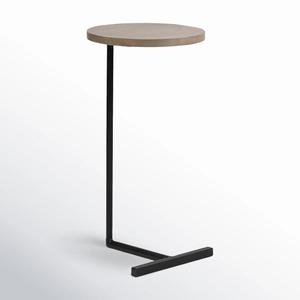 Table d'appoint compacte en forme de C avec plateau rond flottant, structure de support technique et style contemporain pour bars - Product Image 5