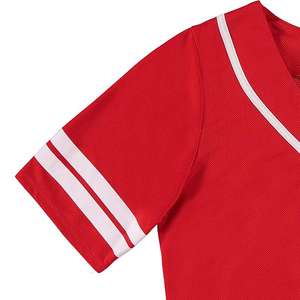 Maillot de baseball rouge tendance pour femme, manches courtes, logo brodé, maille respirante, coupe classique, toutes saisons - Product Image 4