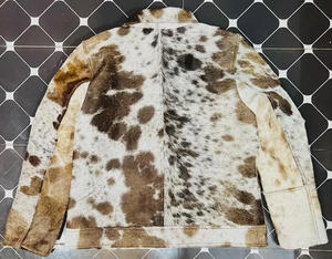 Chaqueta vaquera de cuero vacuno marrón hecha a mano para hombre, chaqueta moderna personalizada de corte refinado para hombre en todas las tallas - Product Image 3