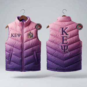 Kapa Epsilon Psi คุณภาพสูงโลโก้ที่กําหนดเองลงปักเป้าเสื้อกั๊กผู้หญิงลงเสื้อกั๊กน้ําหนักเบาเสื้อกั๊กเสื้อกั๊ก - Product Image 1
