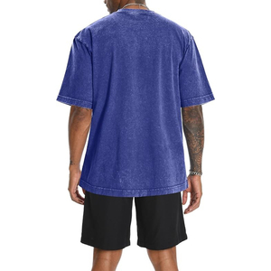 T-shirt vintage 100% coton, impression logo personnalisée, grammage lourd, style streetwear, effet délavé, coupe ample pour homme - Product Image 4