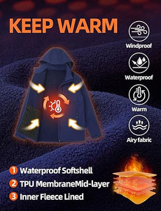 Chaqueta Softshell Admiral Navy para Hombre – Chaqueta Náutica Premium Resistente al Agua con Capucha Antitormenta Extraíble - Product Image 4