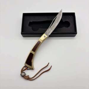 Cuchillo Plegable Táctico de Acero de Damasco Mini para Camping al Aire Libre, No Ajustable, Otro Material de Mango, 1 Año de Garantía, Personalizado - Product Image 1