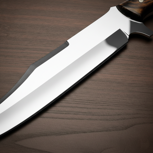 Couteau de chasse Bowie de survie en plein air DIY OEM de haute qualité, lame en acier Damas, pointe clip, manche en bois, 18 pouces - Product Image 4