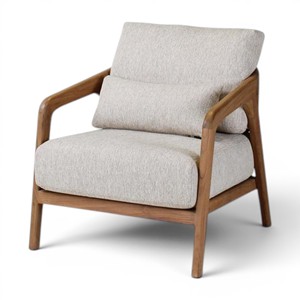 Luxury Outdoor Solid Teak Wood Living Room <b>Sofa</b> Set Contemporary Nordic Minimalist Patio Lounge Furniture Set with Coffee <b>Table</b> - Product Image 4