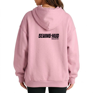 Hoodie en molleton pour femme à prix abordable, 100 % coton, style streetwear décontracté, épaules tombantes, respirant, écologique, tricoté - Product Image 2