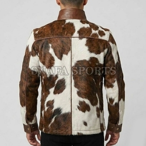 Vestes en cuir véritable pour hommes personnalisables, légères, au prix le plus bas, faciles à porter, en cuir de vache avec poils. - Product Image 2