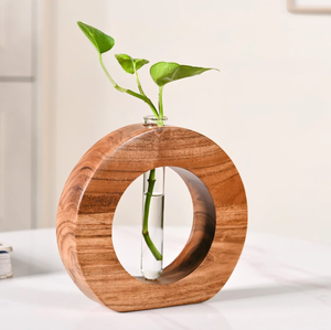 Vase à fleurs en bois de haute qualité, arrangement créatif, décoration d'intérieur, ornement artisanal, fourniture en gros de vases à fleurs en bois - Product Image 5