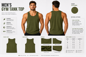 เสื้อกล้ามออกกำลังกายผู้ชาย ผ้าฝ้าย 100% เสื้อกีฬาแขนกุดสำหรับฟิตเนส เสื้อกล้ามออกกำลังกายผู้ชาย เสื้อกีฬาผ้าฝ้าย - Product Image 5