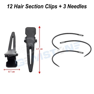 Professional Durable Reusable Stainless Steel Hair Extension Tool Kit Flat Nose Teeth Plier Micro Bead Loop Needle Section Clips - Product Image 4