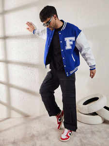 Chaqueta Varsity de lana de nuevo diseño para hombre, con cierre de botones, bolsillos, cálida, estilo Letterman, universitaria, de béisbol, tipo bomber, para invierno. - Product Image 3
