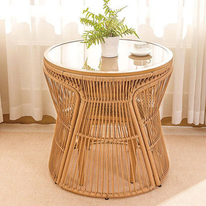 Table d'appoint ronde en rotin, moderne et écologique, sur mesure, OEM, de haute qualité, choix de couleurs variées, fabriquée au Vietnam - Product Image 5