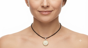Collar con Colgante de Concha Natural Gomti Chakra Eye, Amuleto de Concha Redonda en Espiral con Cordón Negro, Gargantilla, Joyería Espiritual de la Suerte, Regalo - Product Image 5